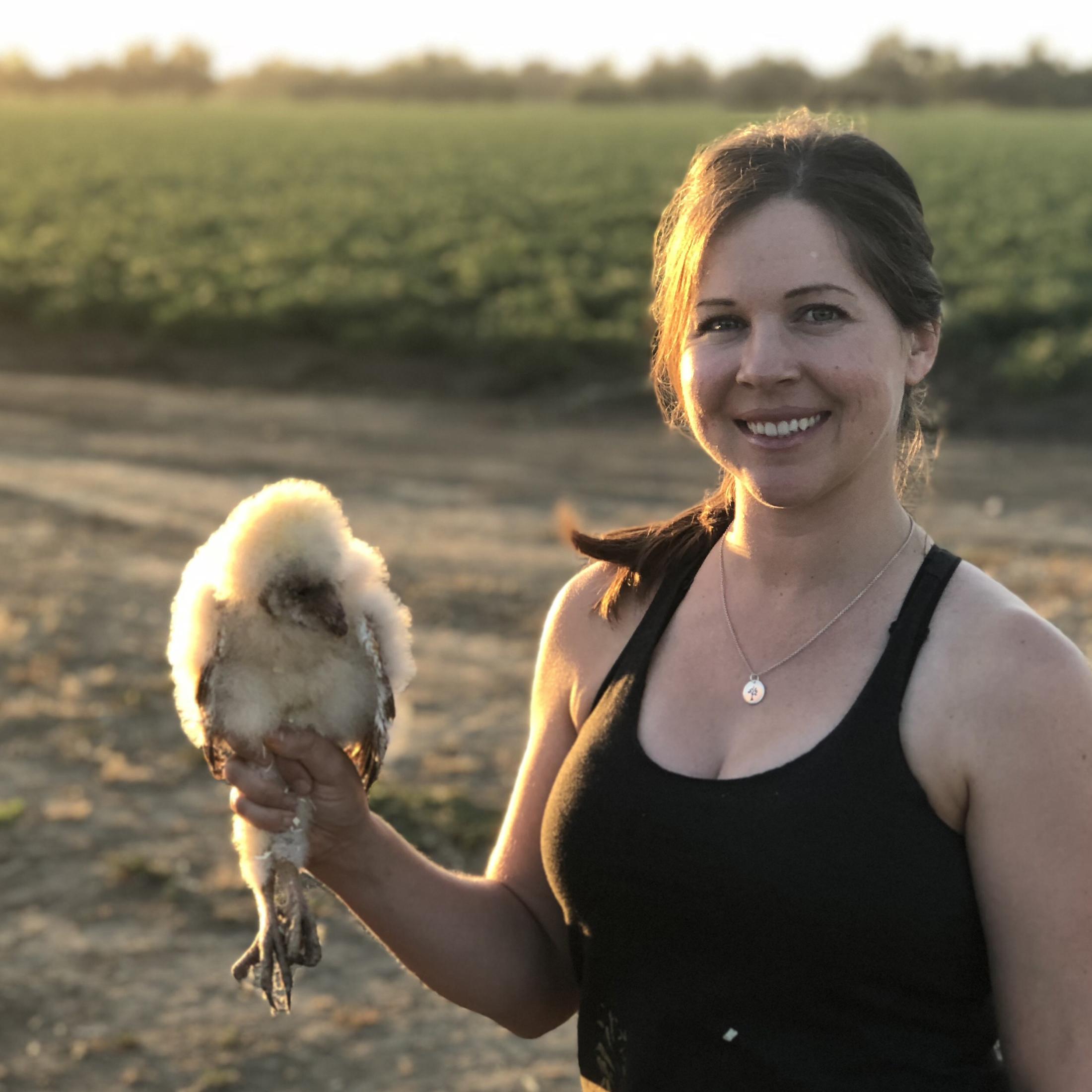 Breanna Martinico and baby barn owl