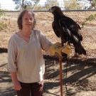 Joleen Maiden with sullivan the golden eagle